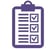Purple clipboard icon