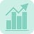 Light green icon with a bar graph in the center.