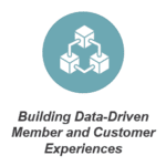 A white chart in a blue circle with the text "Building Data-Driven Member and Customer Experiences".