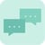 Light green box icon with messenger icons in the center.